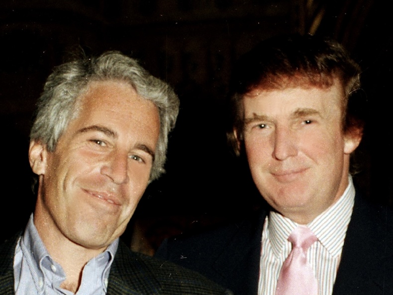 Look at this photograph of Trump and Epstein Blank Meme Template