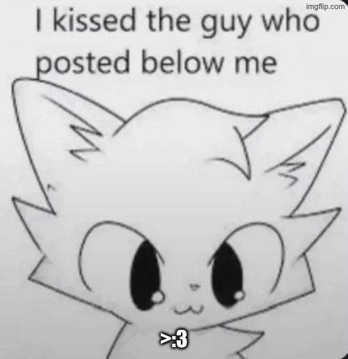 Get snuck up on X3 | >:3 | image tagged in i kissed the guy who posted below me | made w/ Imgflip meme maker