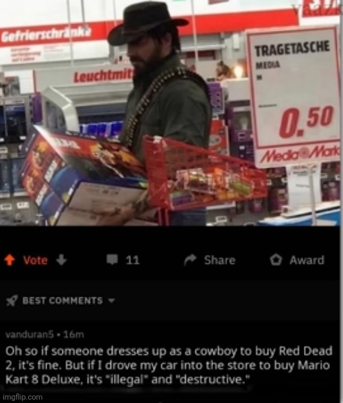 image tagged in comments,funny,red dead redemtion,mario kart,mario kart 8,cars | made w/ Imgflip meme maker