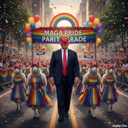 MAGA PRIDE PARADE | image tagged in trump,maga,lgbtq,transgender,gay pride,homosexual | made w/ Imgflip meme maker