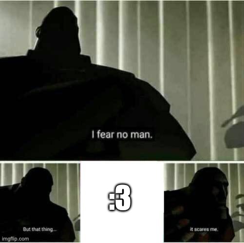 it scares me | :3 | image tagged in it scares me | made w/ Imgflip meme maker