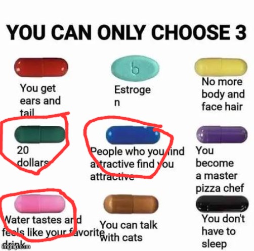 I cant remember the last time I drank anything | image tagged in you can only choose 3 | made w/ Imgflip meme maker