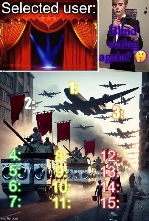 Don’t enroll yet lol, just proposing bringing it back | Blind voting again? 🤔 | image tagged in blind voting by virian | made w/ Imgflip meme maker