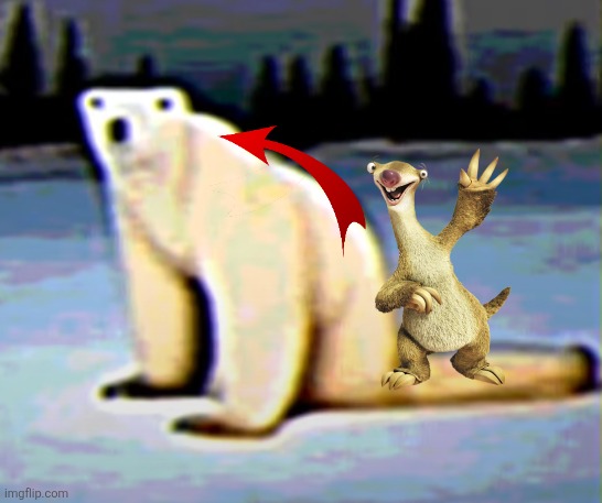 Why tf does that lowk look like Ice Age Sid? | image tagged in polar bear | made w/ Imgflip meme maker