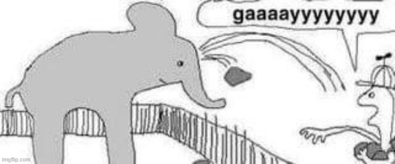 buh | image tagged in gay elephant | made w/ Imgflip meme maker