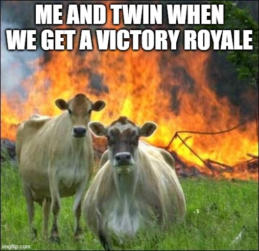 finally | ME AND TWIN WHEN WE GET A VICTORY ROYALE | image tagged in memes,fortnite | made w/ Imgflip meme maker