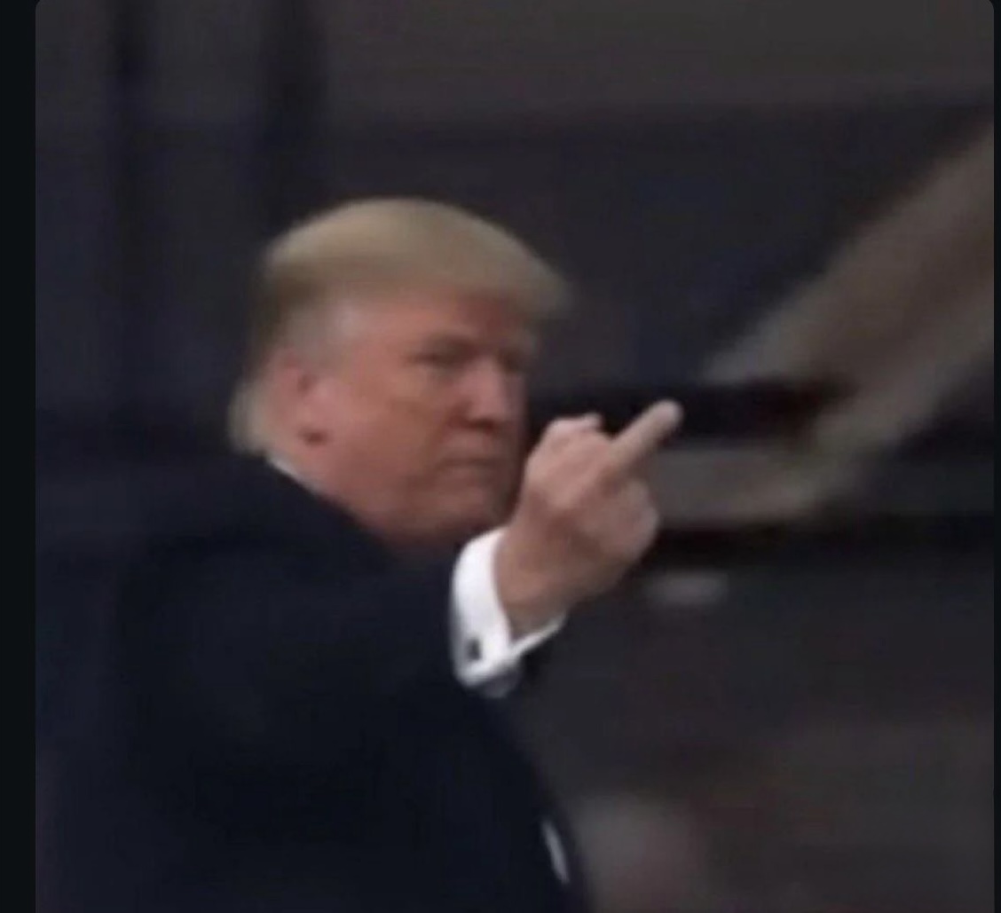 Trump gives the finger Blank Meme Template