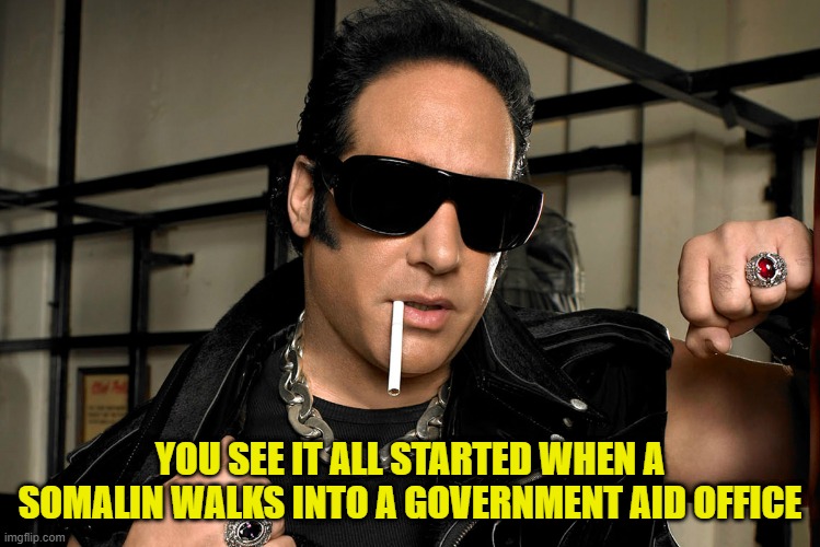 YOU SEE IT ALL STARTED WHEN A SOMALIN WALKS INTO A GOVERNMENT AID OFFICE | made w/ Imgflip meme maker