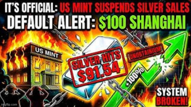 "We Have Run Out": US Government Halts Sales as Silver Hits $91 (Video) 