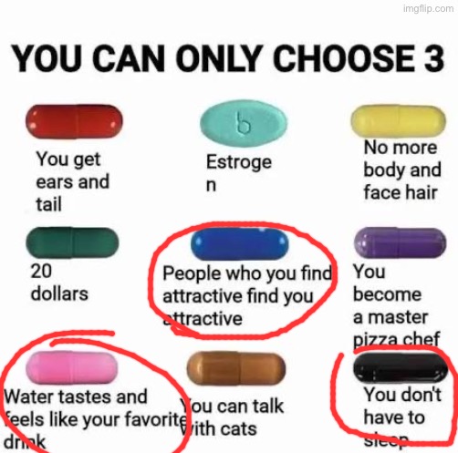 NYEH! | image tagged in you can only choose 3 | made w/ Imgflip meme maker