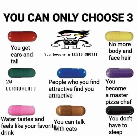You can only choose 3 (DELTARUNE) Blank Meme Template