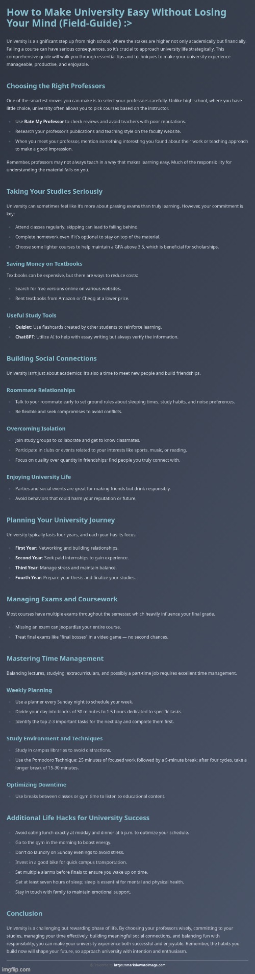 How To Make University Easy :> | image tagged in simothefinlandized,university,infographics,tutorial | made w/ Imgflip meme maker