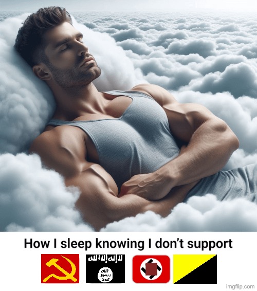 Fixed a meme from r/suddenlycommunist - this way | image tagged in giga chad,sleep,communists,ancap,isis,nazi | made w/ Imgflip meme maker