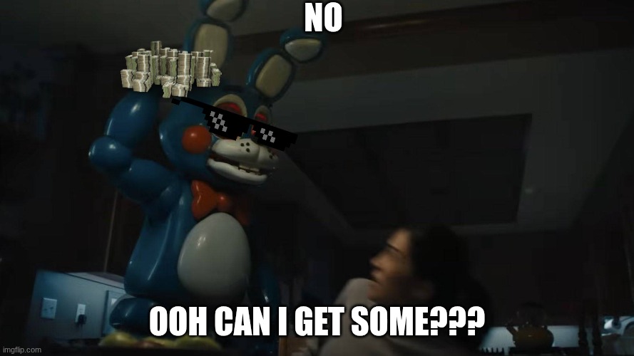Toy Bonnie Matpat | NO; OOH CAN I GET SOME??? | image tagged in toy bonnie fnaf,fnaf,toy bonnie,no | made w/ Imgflip meme maker