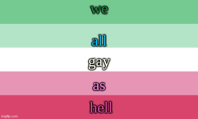 yar | we; all; gay; as; hell | image tagged in sam's abrosexual flag temp | made w/ Imgflip meme maker
