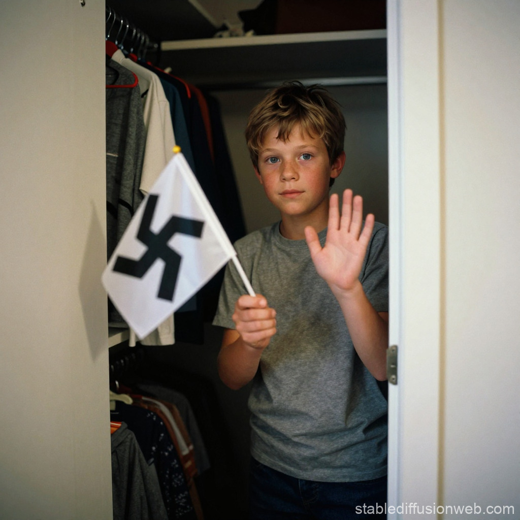 Arbie hiding in his mom's closet swastika Blank Meme Template