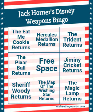 Jack Homer's disney weapons bingo Blank Meme Template