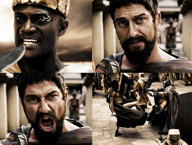 300 this is Sparta 4 panel square Blank Meme Template