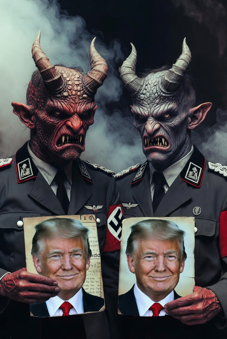 Nazi Demons trump MAGA Blank Meme Template