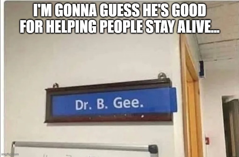 Stain' Aliiiiiiiiiive | I'M GONNA GUESS HE'S GOOD FOR HELPING PEOPLE STAY ALIVE... | image tagged in music,bee gees | made w/ Imgflip meme maker