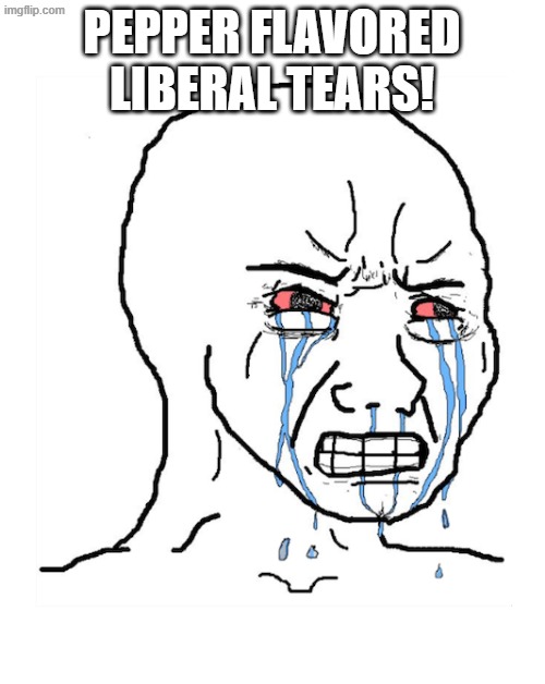 Liberal Tears | PEPPER FLAVORED LIBERAL TEARS! | image tagged in liberal tears | made w/ Imgflip meme maker