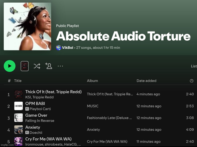 new playlist | made w/ Imgflip meme maker