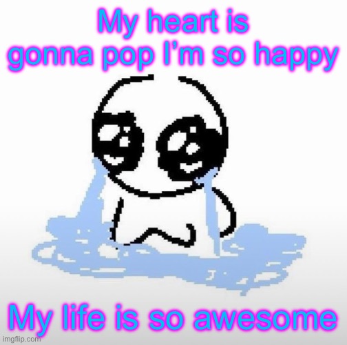 Me when | My heart is gonna pop I’m so happy; My life is so awesome | image tagged in me when | made w/ Imgflip meme maker