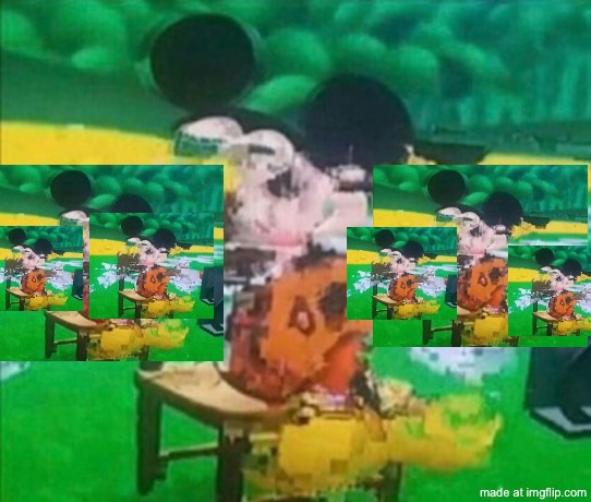 I made a meme template! | image tagged in glitchy mickey | made w/ Imgflip meme maker