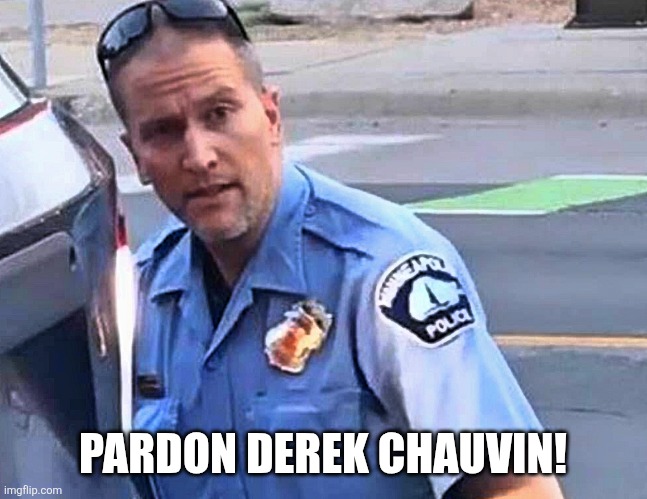 Confused Derek Chauvin | PARDON DEREK CHAUVIN! | image tagged in confused derek chauvin | made w/ Imgflip meme maker