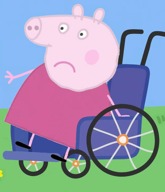 Granny Pig on bike Blank Meme Template