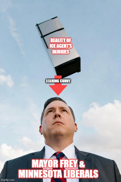 Ice Ice Baby | REALITY OF
 ICE AGENT'S 
INJURIES; LEARING CURVE; MAYOR FREY &
MINNESOTA LIBERALS | image tagged in ice,minneapolis,mayor frey's big mouth | made w/ Imgflip meme maker