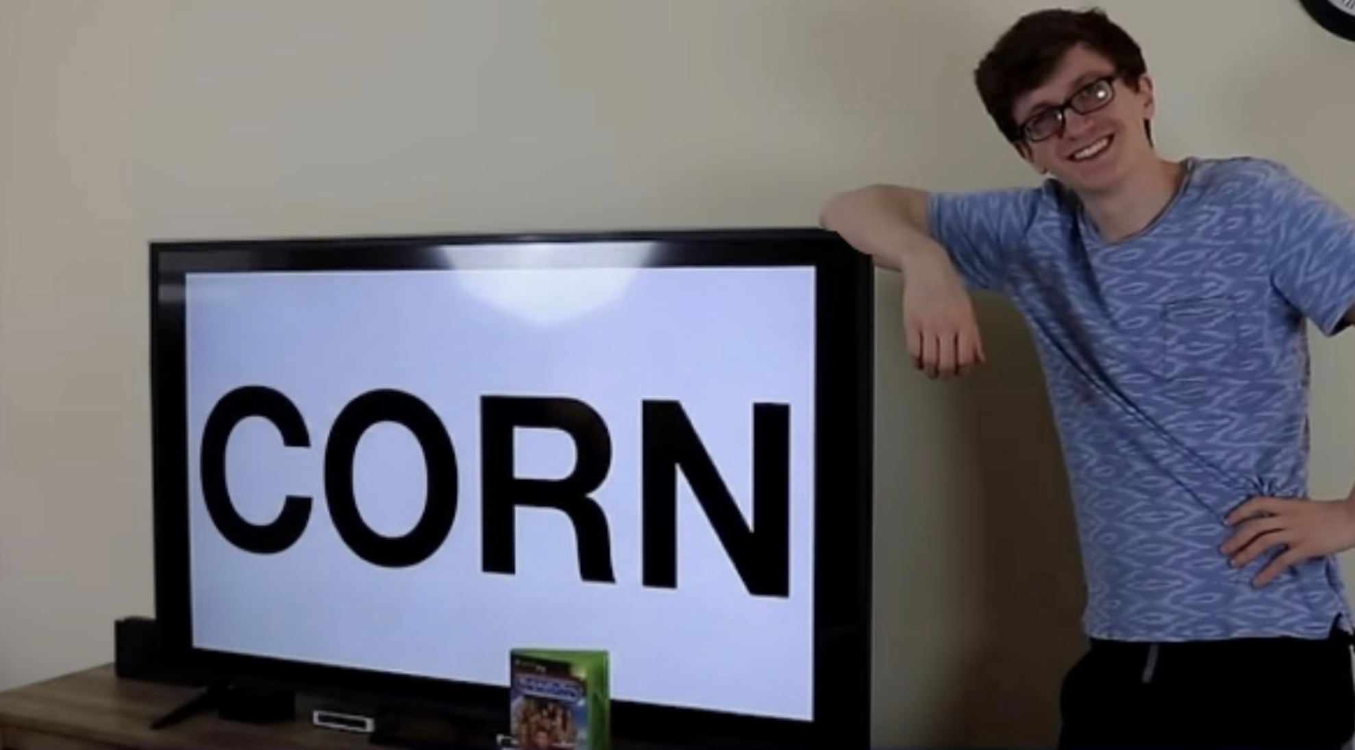 Scott The Woz with Corn Tv Blank Meme Template