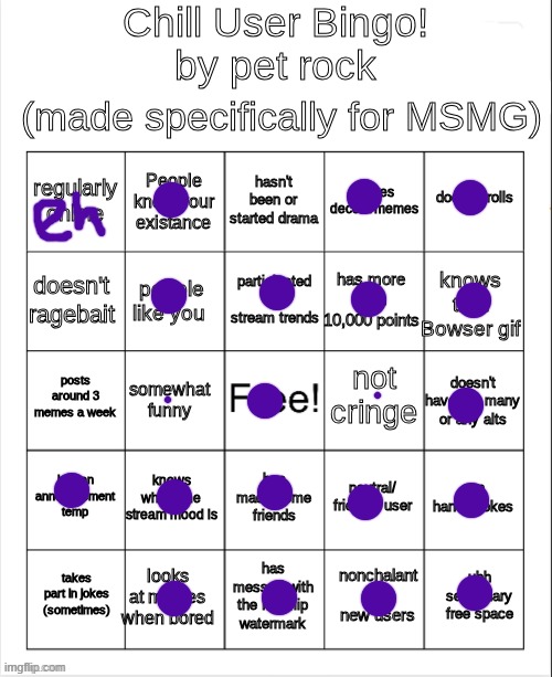 Chill Bingo by your local PetRock :> | image tagged in chill bingo by your local petrock | made w/ Imgflip meme maker