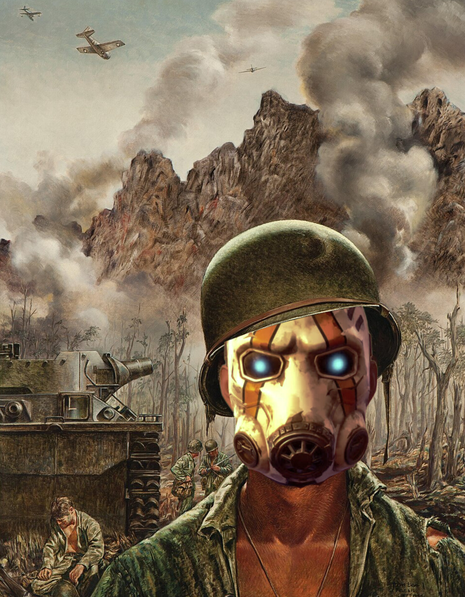 Borderland Thousand Yard Stare Blank Meme Template