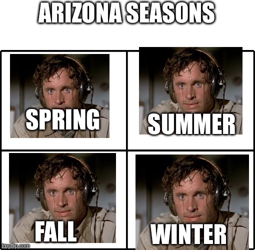 The Sell Food From Home Starter Kit | ARIZONA SEASONS WINTER FALL SPRING SUMMER | image tagged in the sell food from home starter kit | made w/ Imgflip meme maker