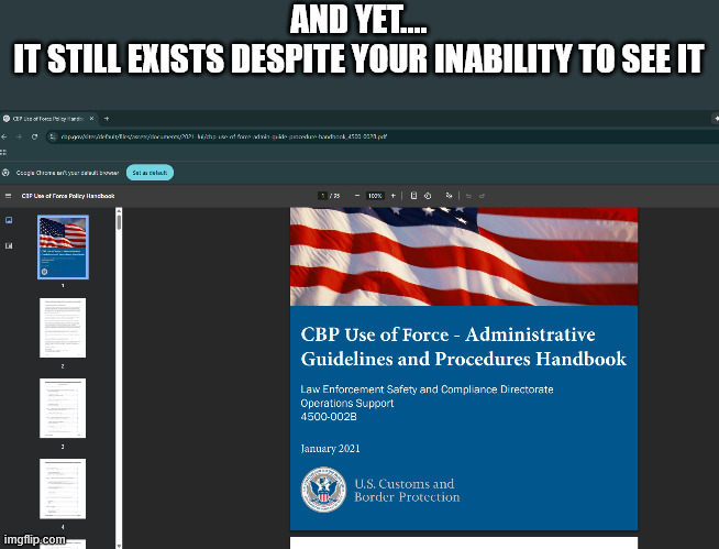 AND YET....
IT STILL EXISTS DESPITE YOUR INABILITY TO SEE IT | made w/ Imgflip meme maker