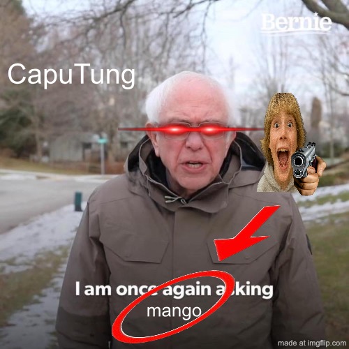 CapuTung mango | image tagged in memes,bernie i am once again asking for your support | made w/ Imgflip meme maker