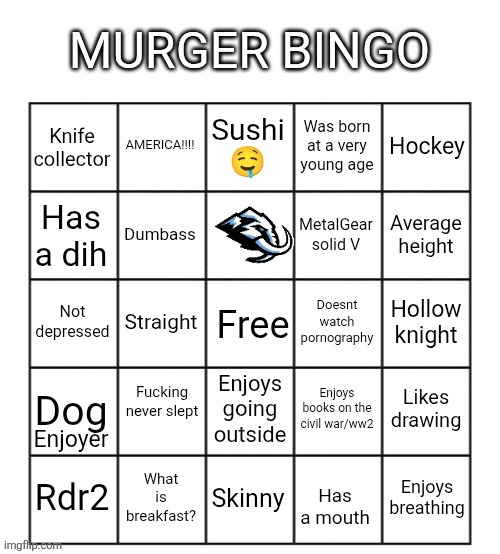 Murger bingo but minor update Blank Meme Template