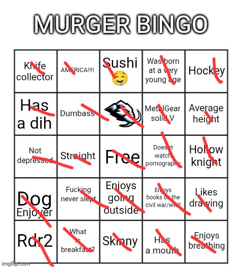I updated it because the previous one had a mistake | image tagged in murger bingo update | made w/ Imgflip meme maker