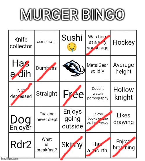 Murger bingo update | image tagged in murger bingo update | made w/ Imgflip meme maker