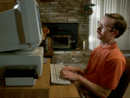 Kip dynamite computer Blank Meme Template