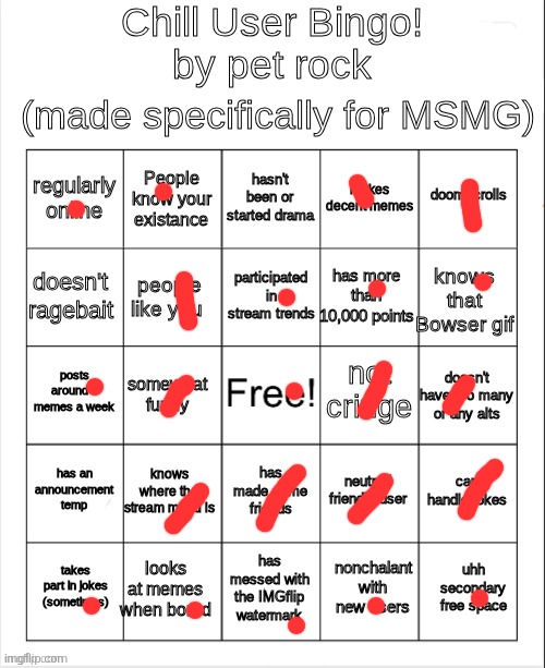 Chill Bingo by your local PetRock :> | image tagged in chill bingo by your local petrock | made w/ Imgflip meme maker