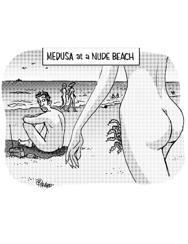 Medusa at a Nude Beach Blank Meme Template