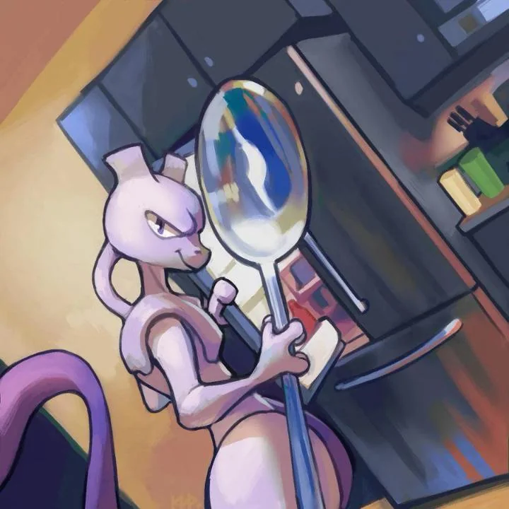 Mewtwo with Spoon Blank Meme Template