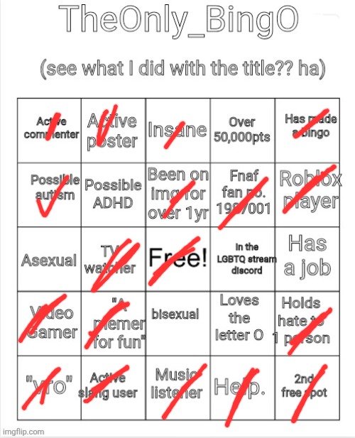 heh.. I see what you did with that title!! (Making a new bingo for myself for the first time in a while) | image tagged in o's bubububingooo | made w/ Imgflip meme maker