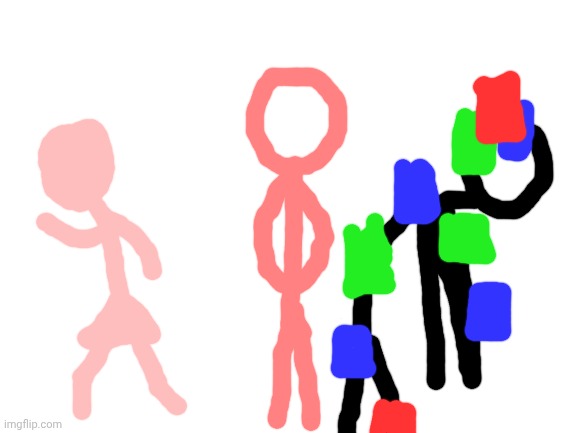 Pinks and the evil one | image tagged in blank white template | made w/ Imgflip meme maker