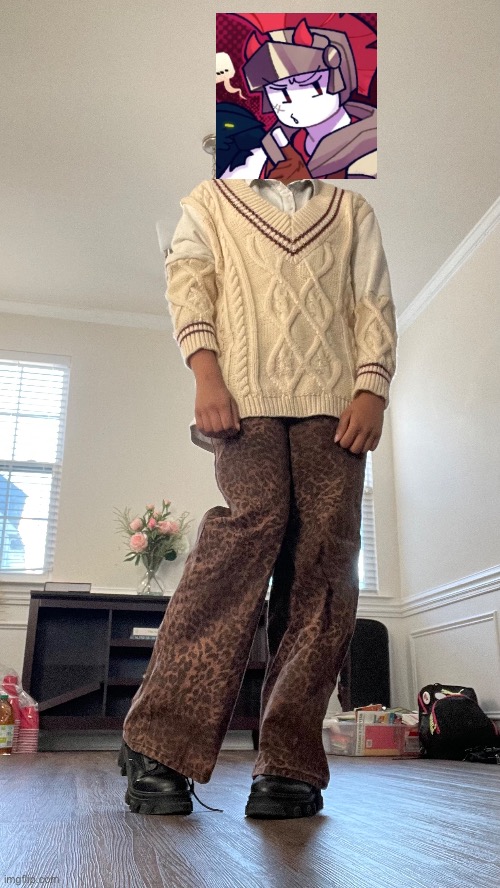 i feel like this outfit makes me look like a femboy. (MY BOOTS FELL APART AS I TYPED THIS NOOOO) | made w/ Imgflip meme maker