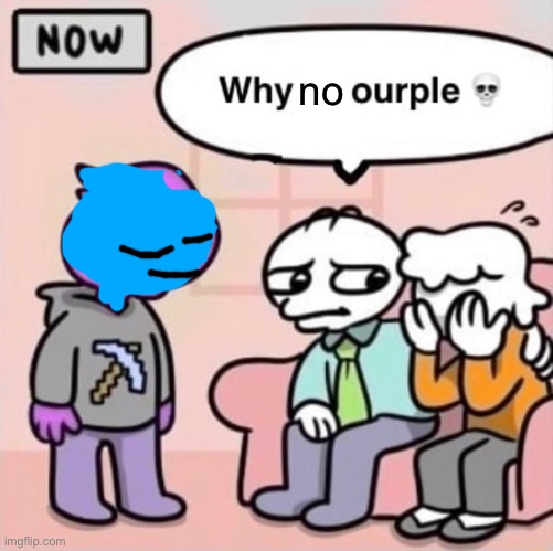 Why he ourple ? | no | image tagged in why he ourple | made w/ Imgflip meme maker