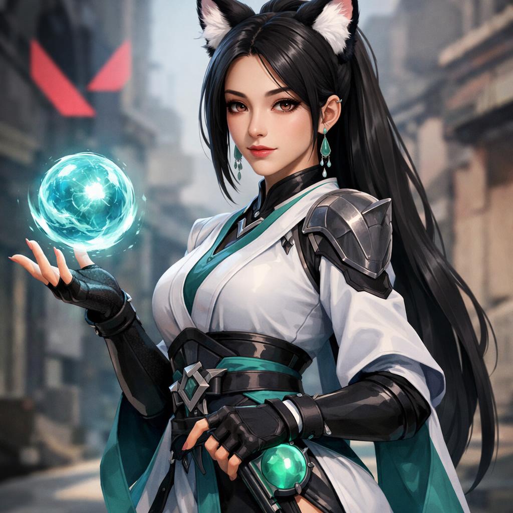 valorant sage with cat ears Blank Meme Template