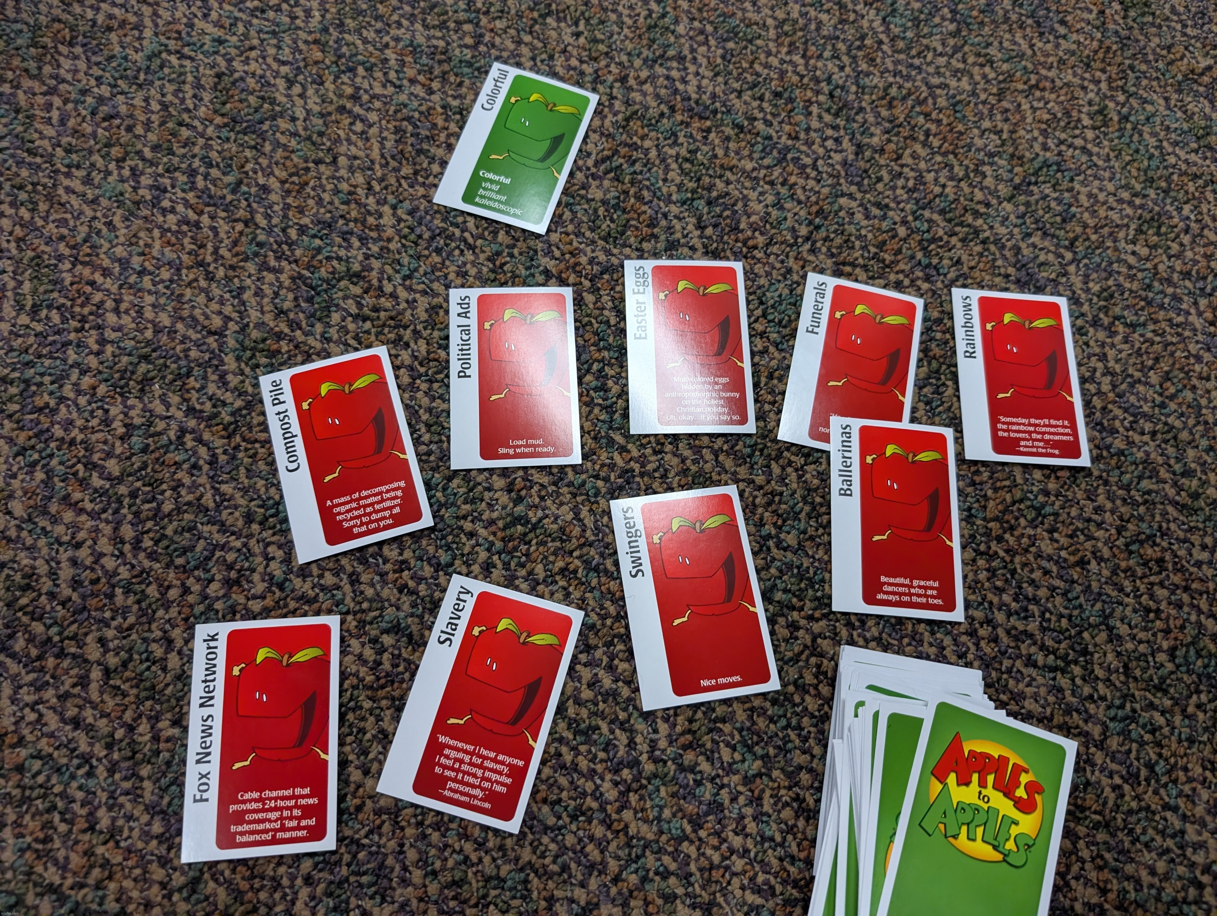 genuinely insane round of apples to apples | made w/ Imgflip meme maker